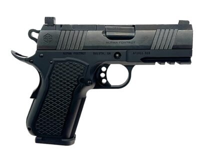 Alpha Foxtrot AF1911-S15 AMBI-BOB Handgun 9mm Luger 15rd Magazine 3.5'' Barrel RMSc Polished DLC Black